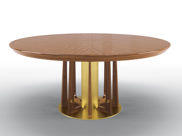 PETRUS - Round walnut table with Lazy Susan by BRUNO ZAMPA - view 3